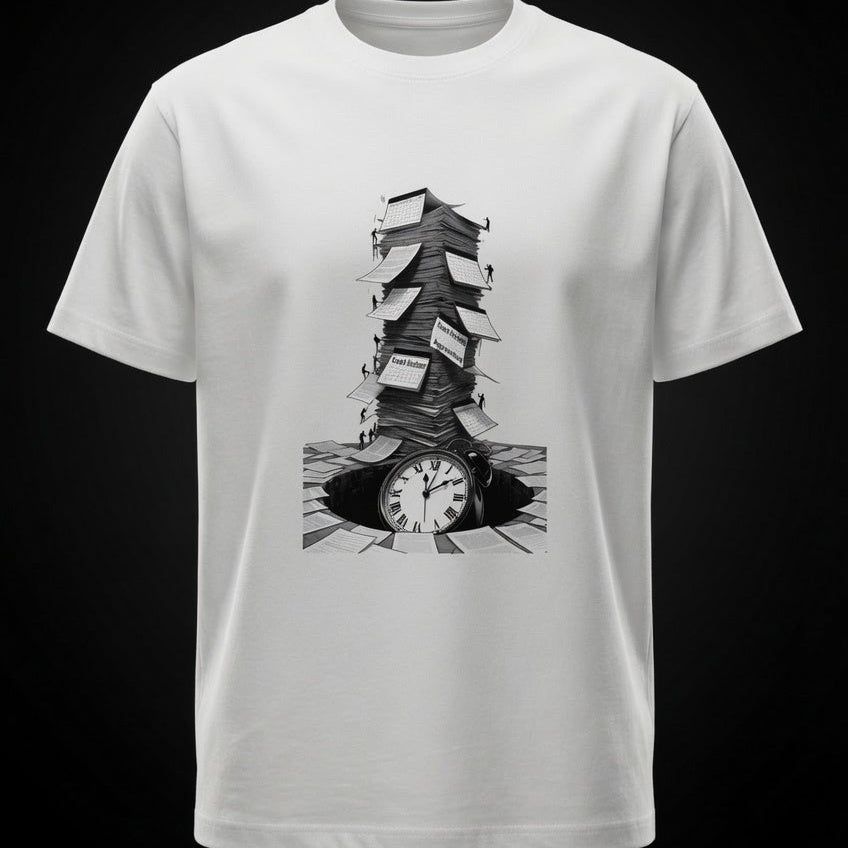 Collapsing Tower Cotton Oversized Half Sleeve T-Shirt