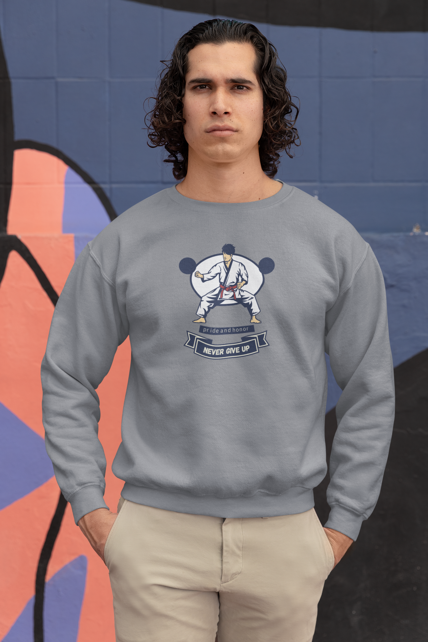 Bilkool Never Give Up Cotton Sweatshirt