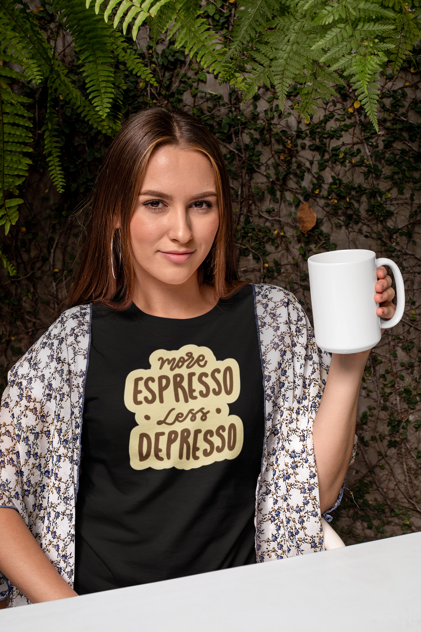 Bilkool Espresso Not Depresso Cotton Half Sleeves T-Shirt