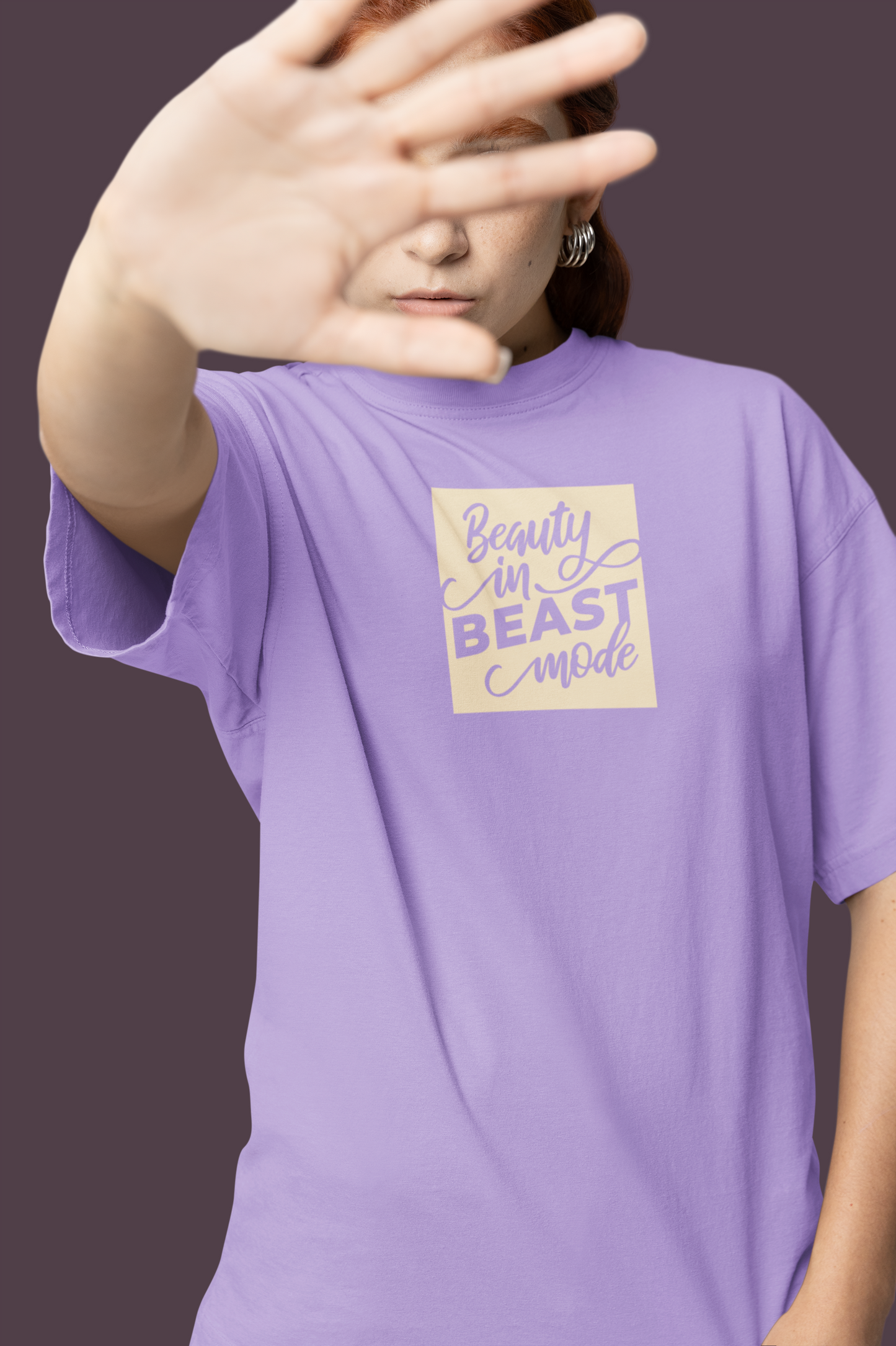 Bilkool Beauty in Beast Mode Oversized T-Shirt Design for Women