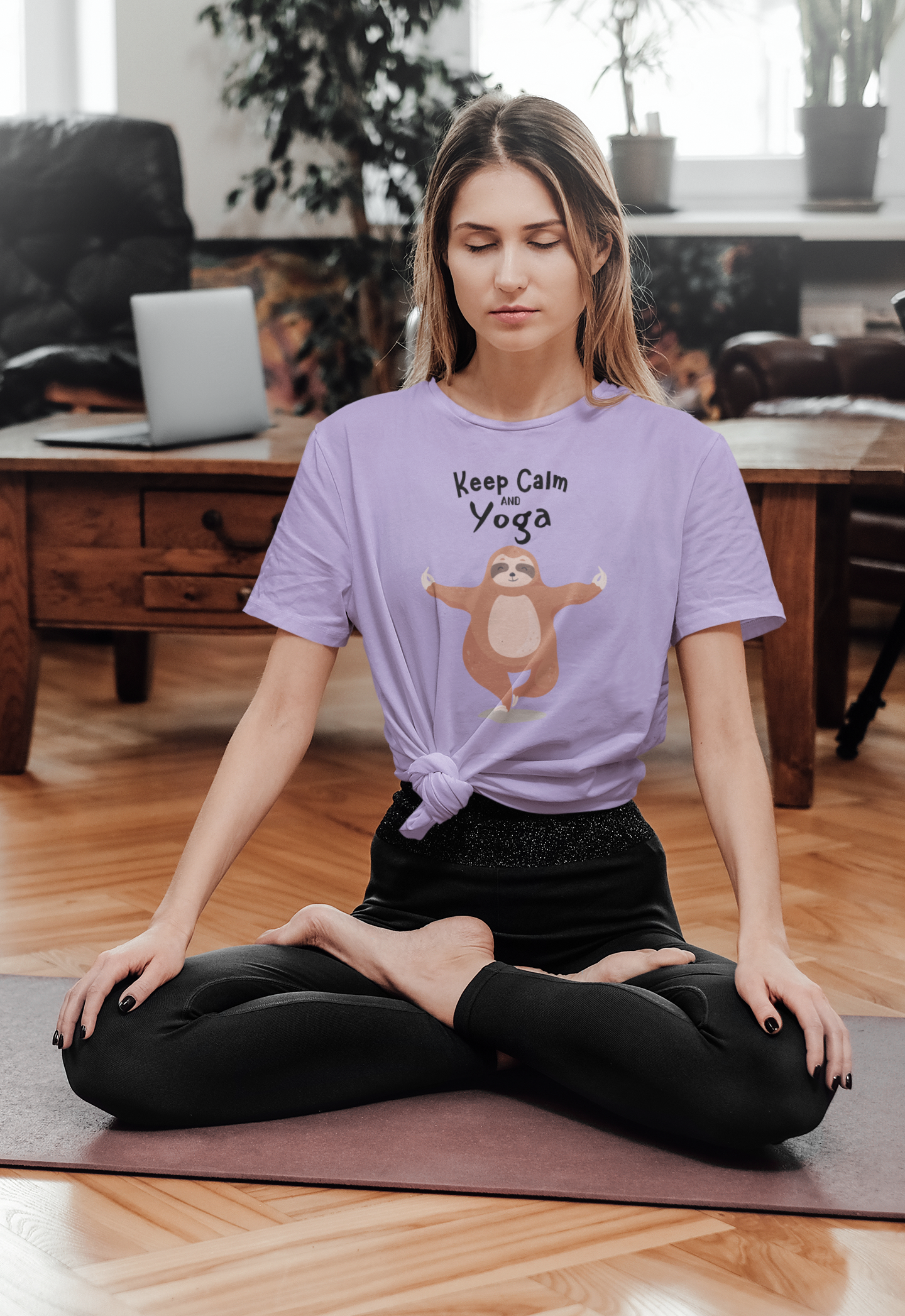 Bilkool Calm Yoga Cotton Half Sleeve T-Shirt