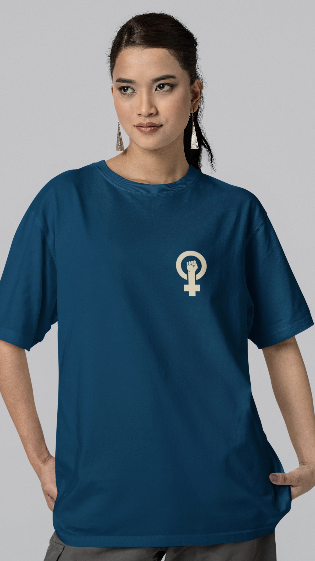 Bilkool Cat Girl Oversized T-Shirt for Women