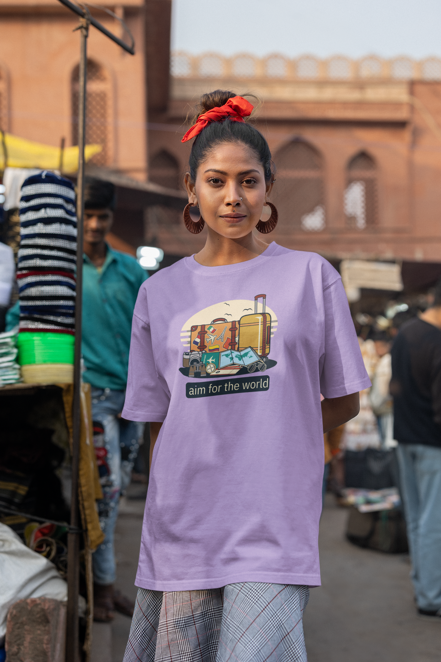 Bilkool Aim For The World Cotton Oversized T-Shirt