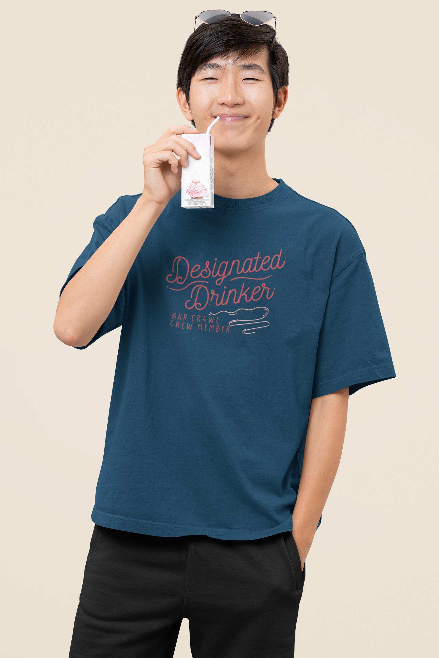 Bilkool Designated Drinker Oversized T-Shirt