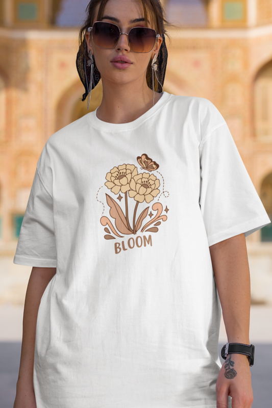 Bilkool Flower's Bloom Oversized T-Shirt for Women