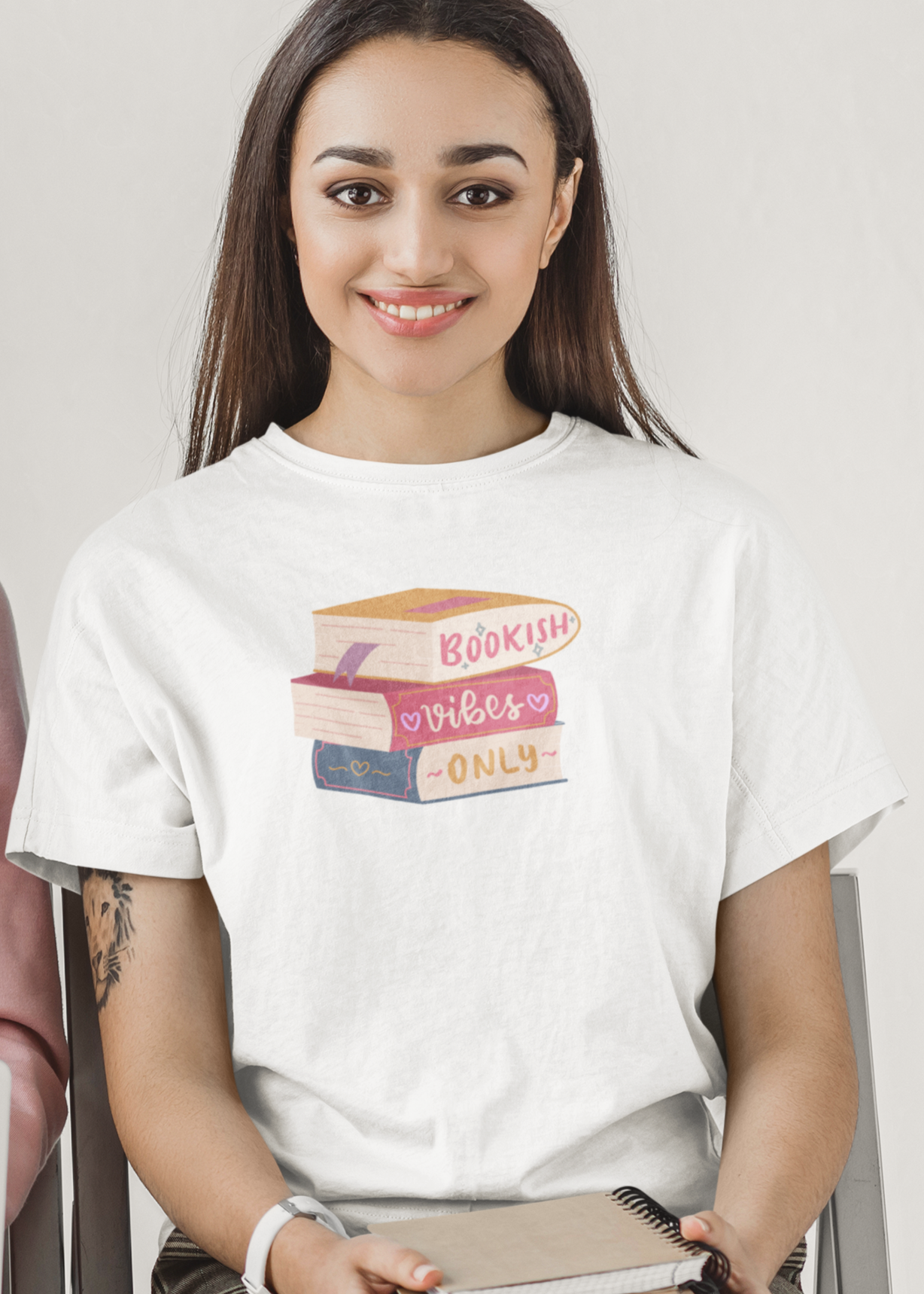 Bilkool Bookish Vibes Cotton Half Sleeve T-Shirt for Women